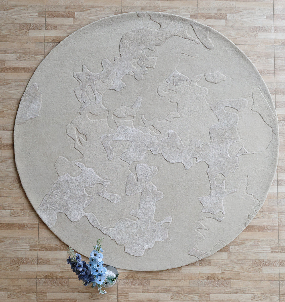 Abstract Circular HTWV-170 Multi-Tone Handmade Carpet – Designer Round Rug 200 CM