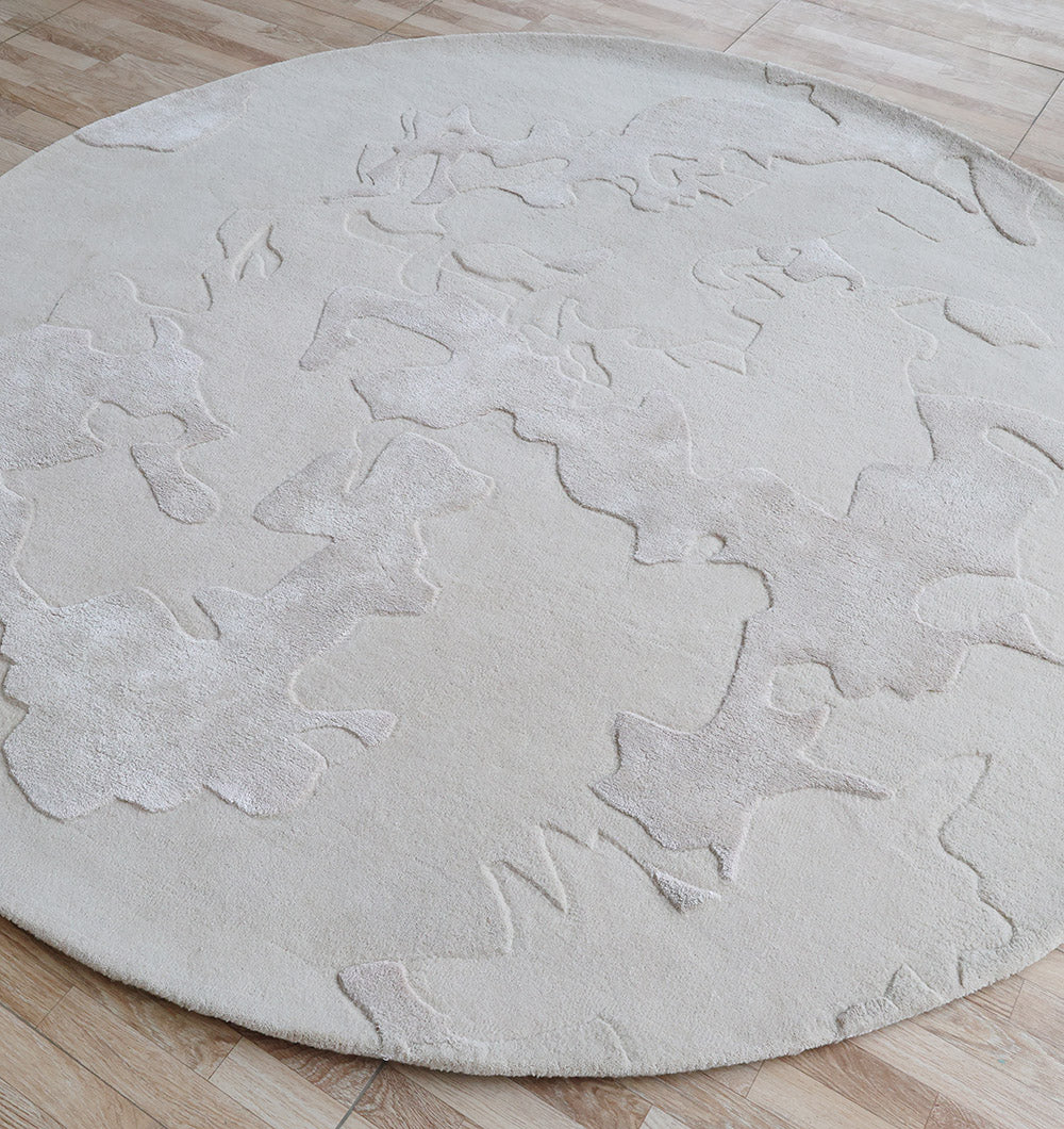 Abstract Circular HTWV-170 Multi-Tone Handmade Carpet – Designer Round Rug 200 CM