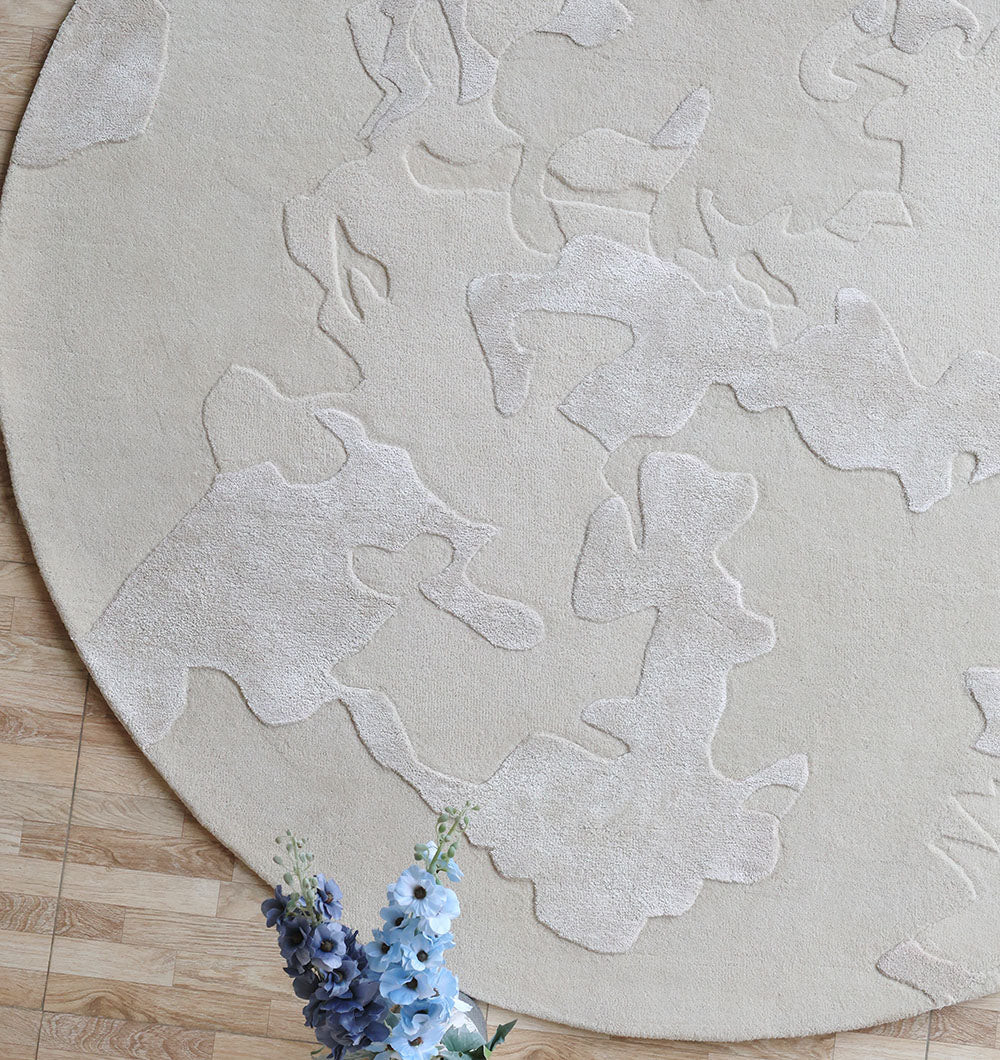 Abstract Circular HTWV-170 Multi-Tone Handmade Carpet – Designer Round Rug 200 CM