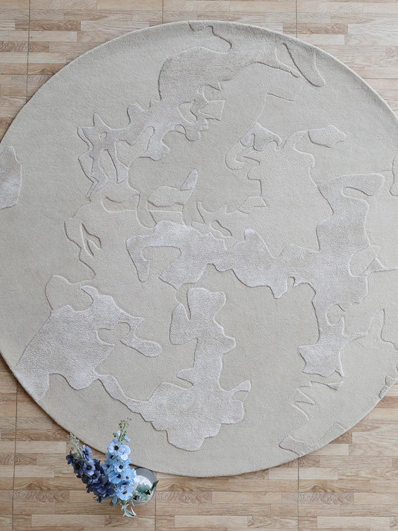 Abstract Circular HTWV-170 Multi-Tone Handmade Carpet – Designer Round Rug 200 CM