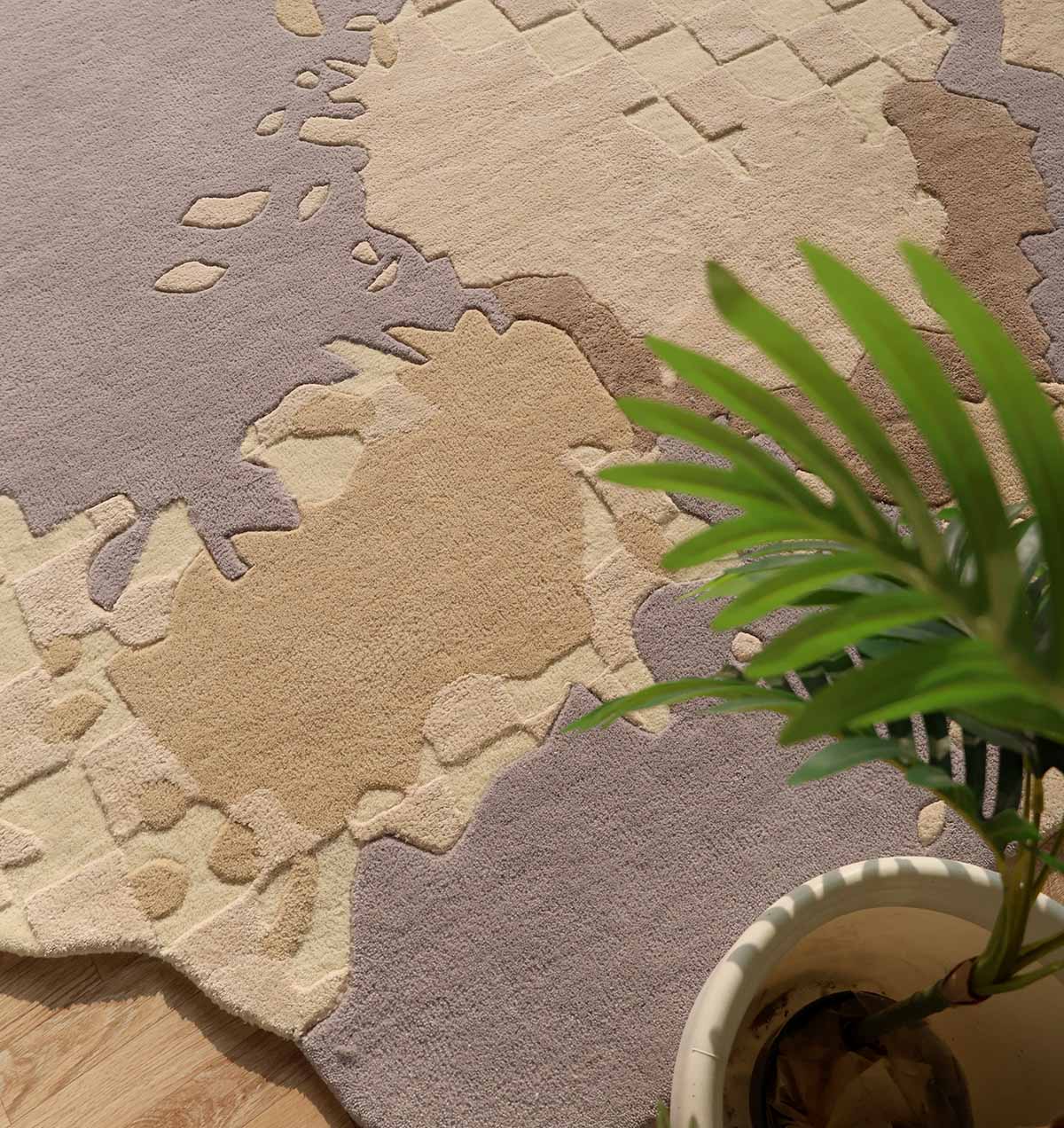 Handmade Abstract Shape Carpet HTWV-174 in Multi Color – (200×200 cm)