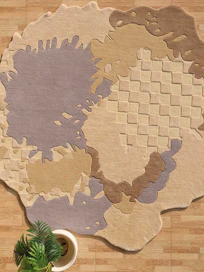 Handmade Abstract Shape Carpet HTWV-174 in Multi Color – (200×200 cm)