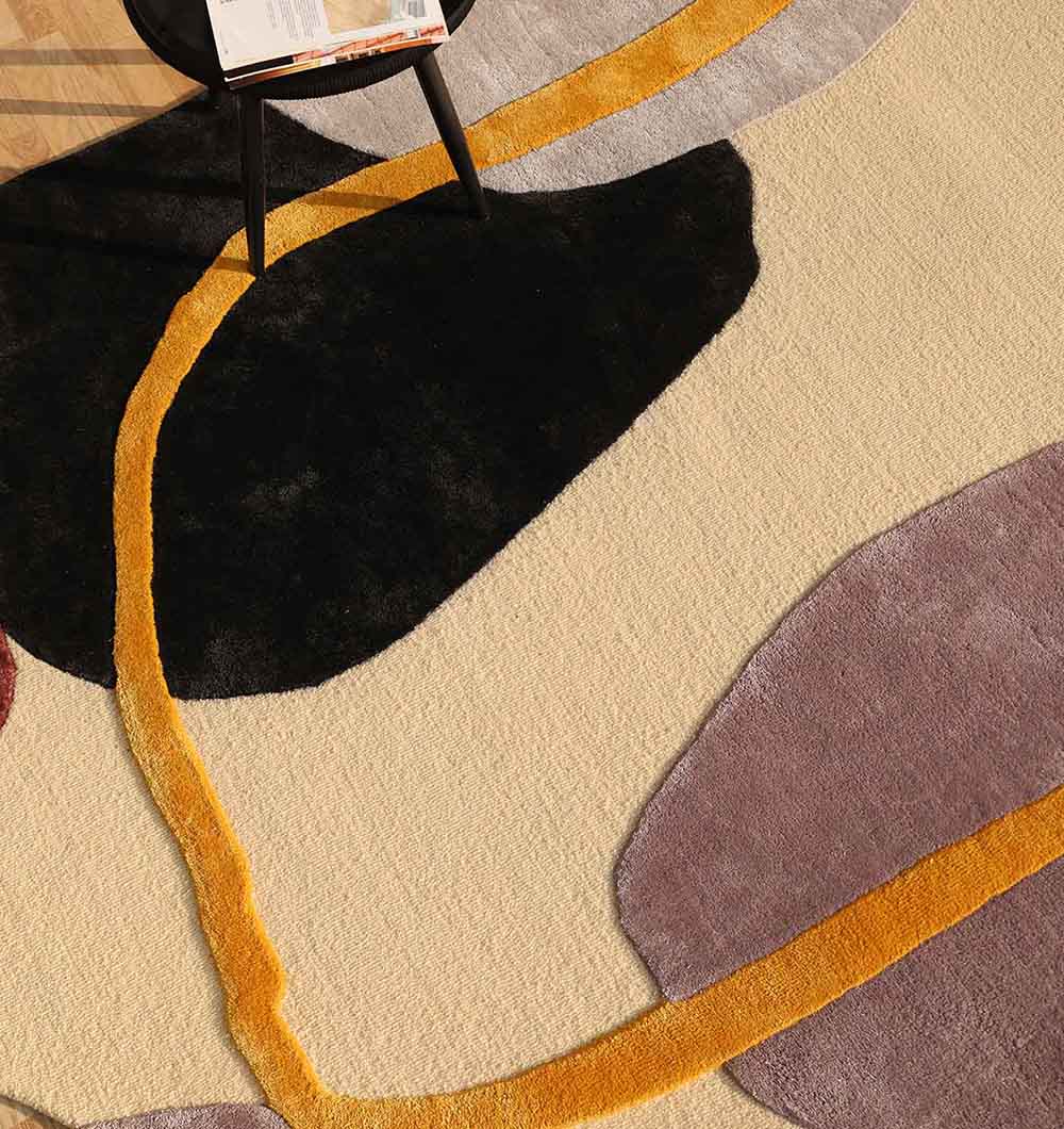 Abstract Multi-Color Handmade Carpet – HTWV-176 – Organic Shape Rug – (200×300 CM)