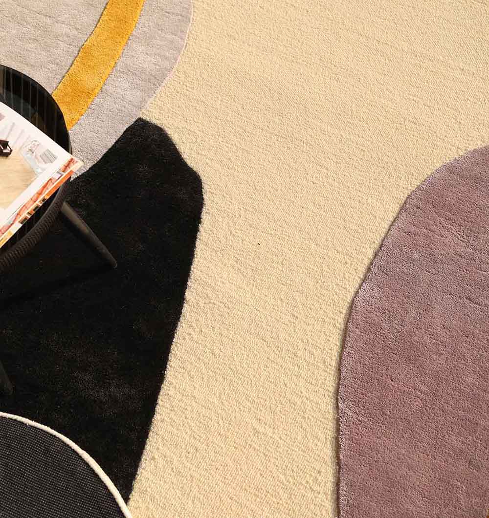 Abstract Multi-Color Handmade Carpet – HTWV-176 – Organic Shape Rug – (200×300 CM)