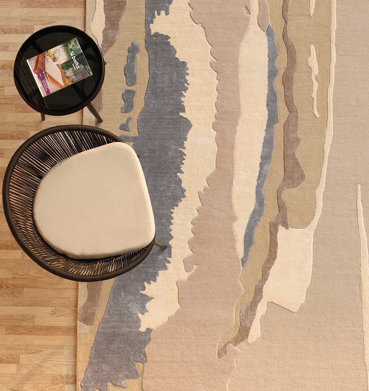 Handmade Abstract Multi-Color Carpet HTWV-177 – Premium Wool & Viscose Blend - (300×400 CM)