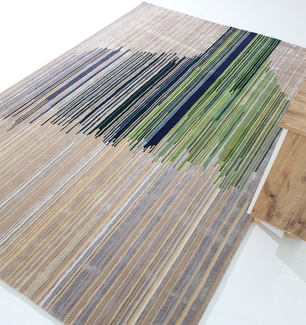 Full view of the hand-tufted carpet, serving as a functional floor covering built for lasting performance.