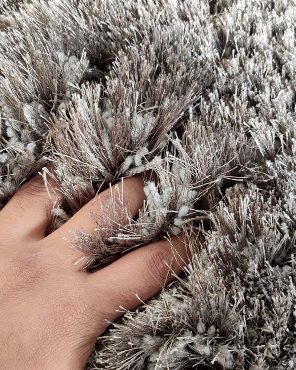 Sophisticated Comfort: Indulge in the Plush Softness of Our Handmade Grey Shaggy Rug