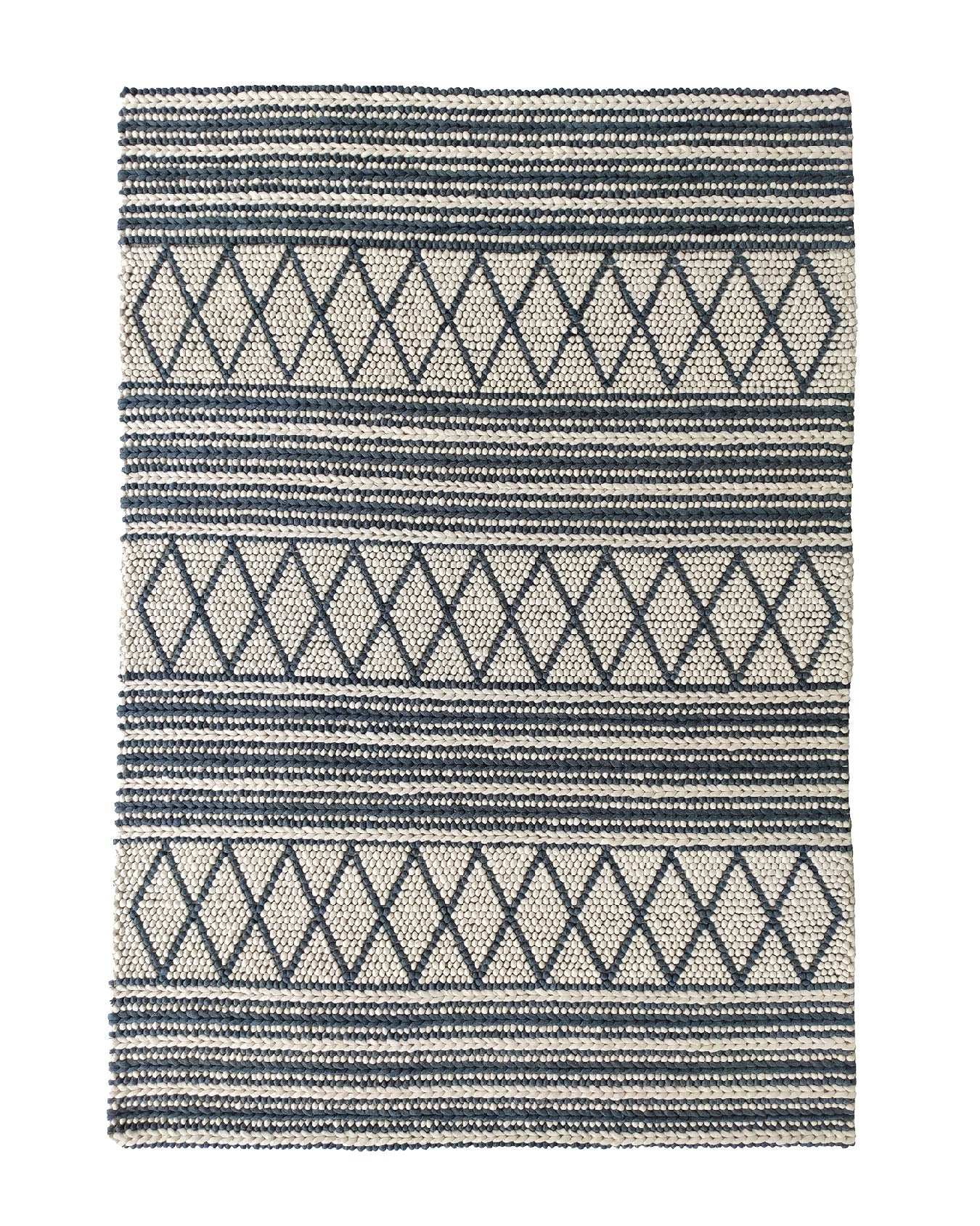 Handmade Modern Living Room Woven Rug in Black & Natural Color