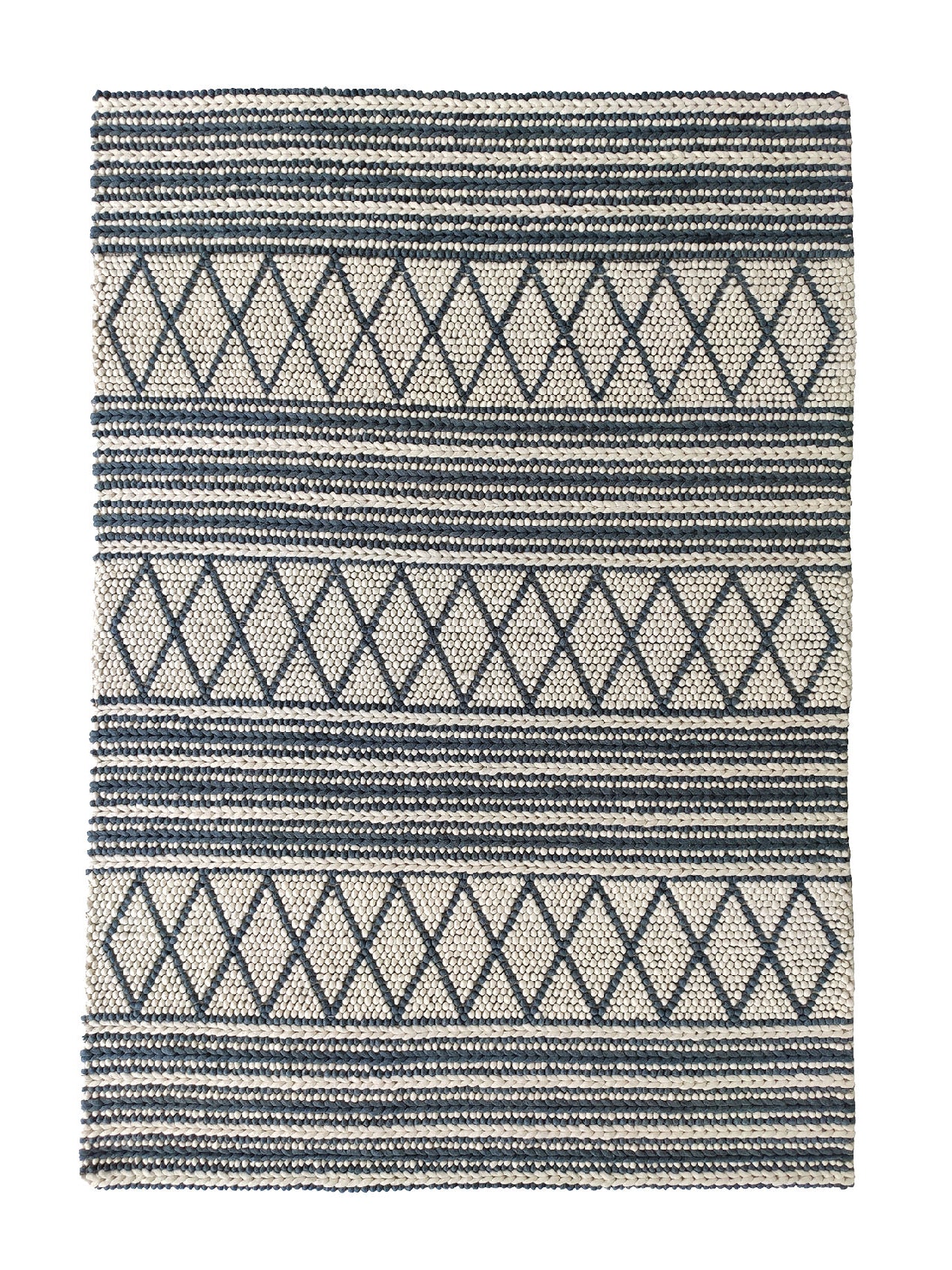 Handmade Modern Living Room Woven Rug in Black & Natural Color