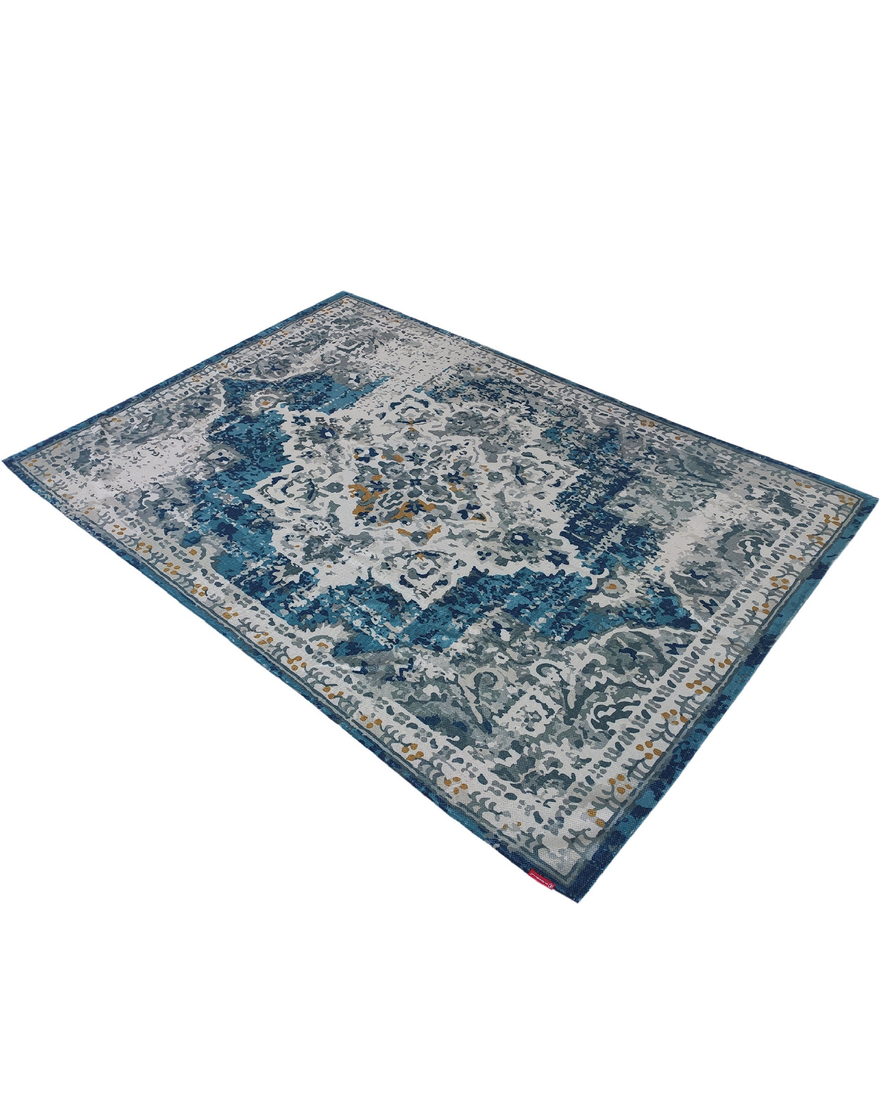 Handmade carpet with a flat weave construction for added durability