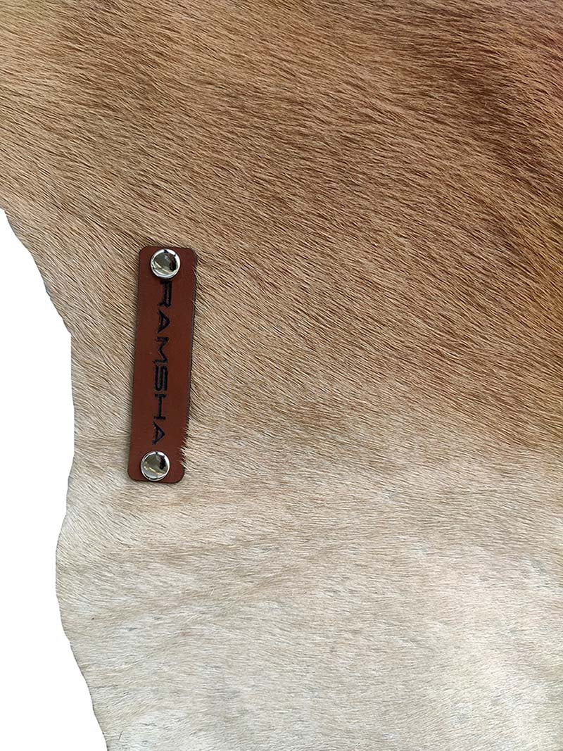 Leather Hide Rug Tan And Grey Color