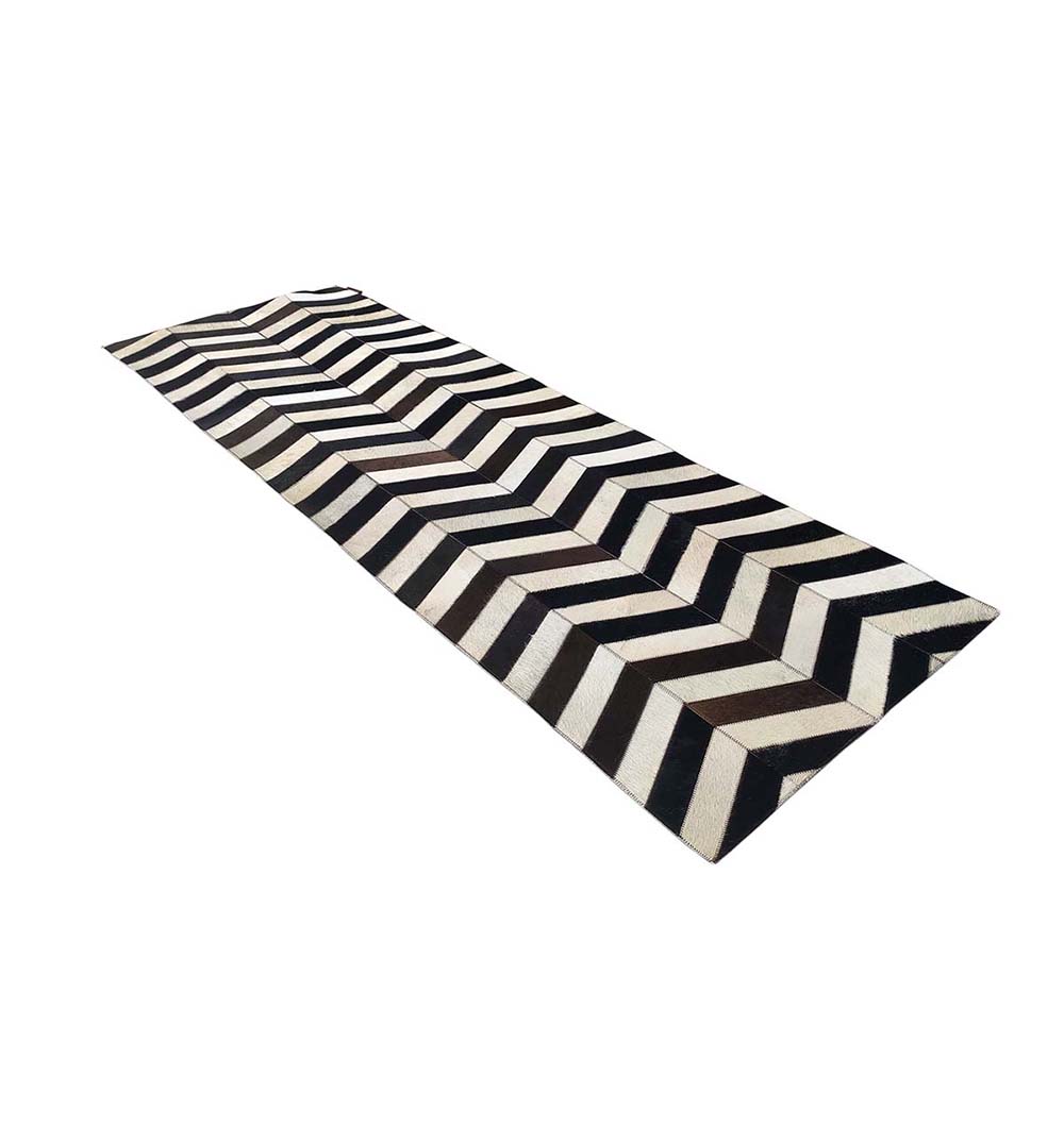 Leather Rug Multi Colored Geometry Pattern Area Rug LR-003