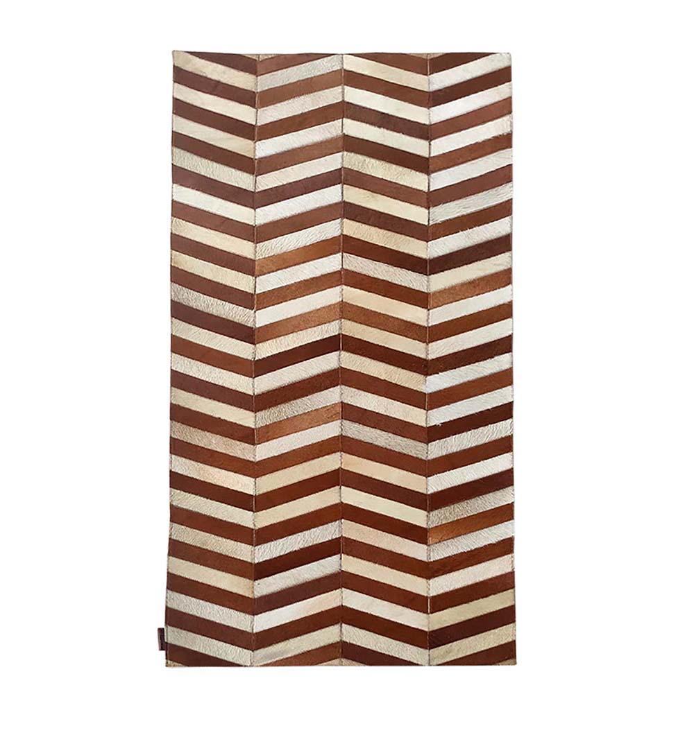 Leather Rug Multi Colored Geometry Pattern Area Rug LR-003