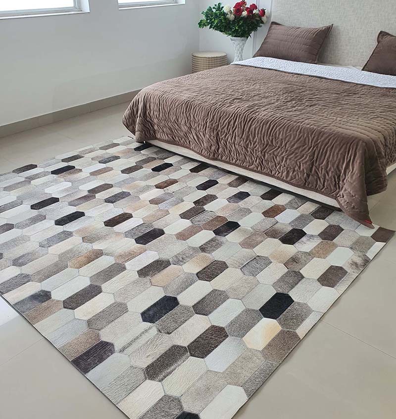 Handmade Multicolor Leather Rug LR-011