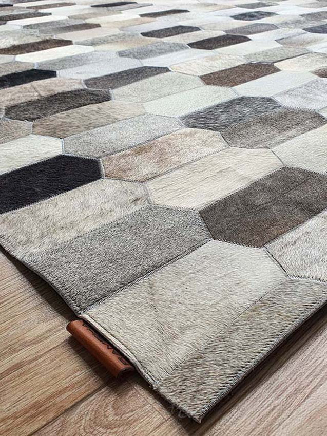 Handmade Multicolor Leather Rug LR-011