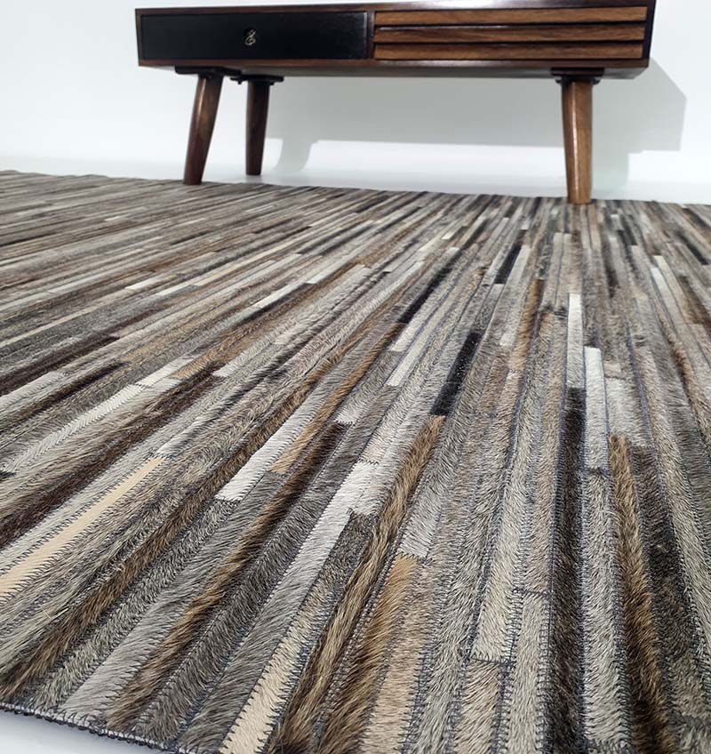 Handmade multicolor leather rug LR-013 for home decor with vibrant patchwork design and premium craftsmanship