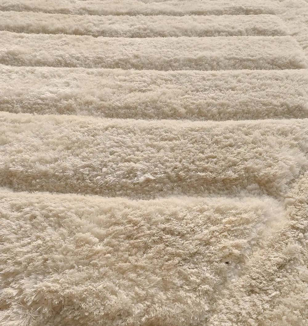 Close-up detailing the superior plush texture of the rectangular rug, created for ultimate comfort underfoot.