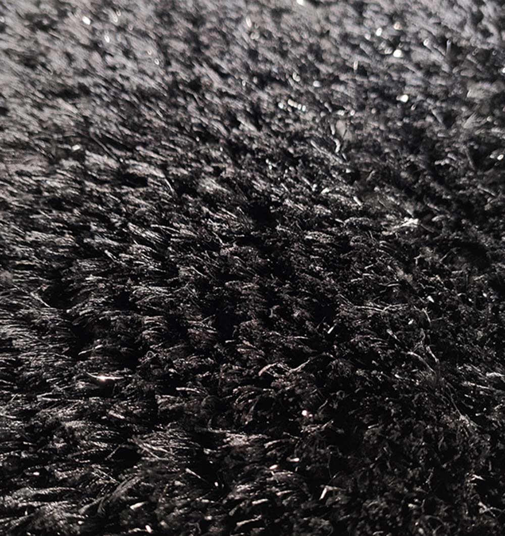 BLACK GLITTER Shaggy Rug For Home Decor MPV-07