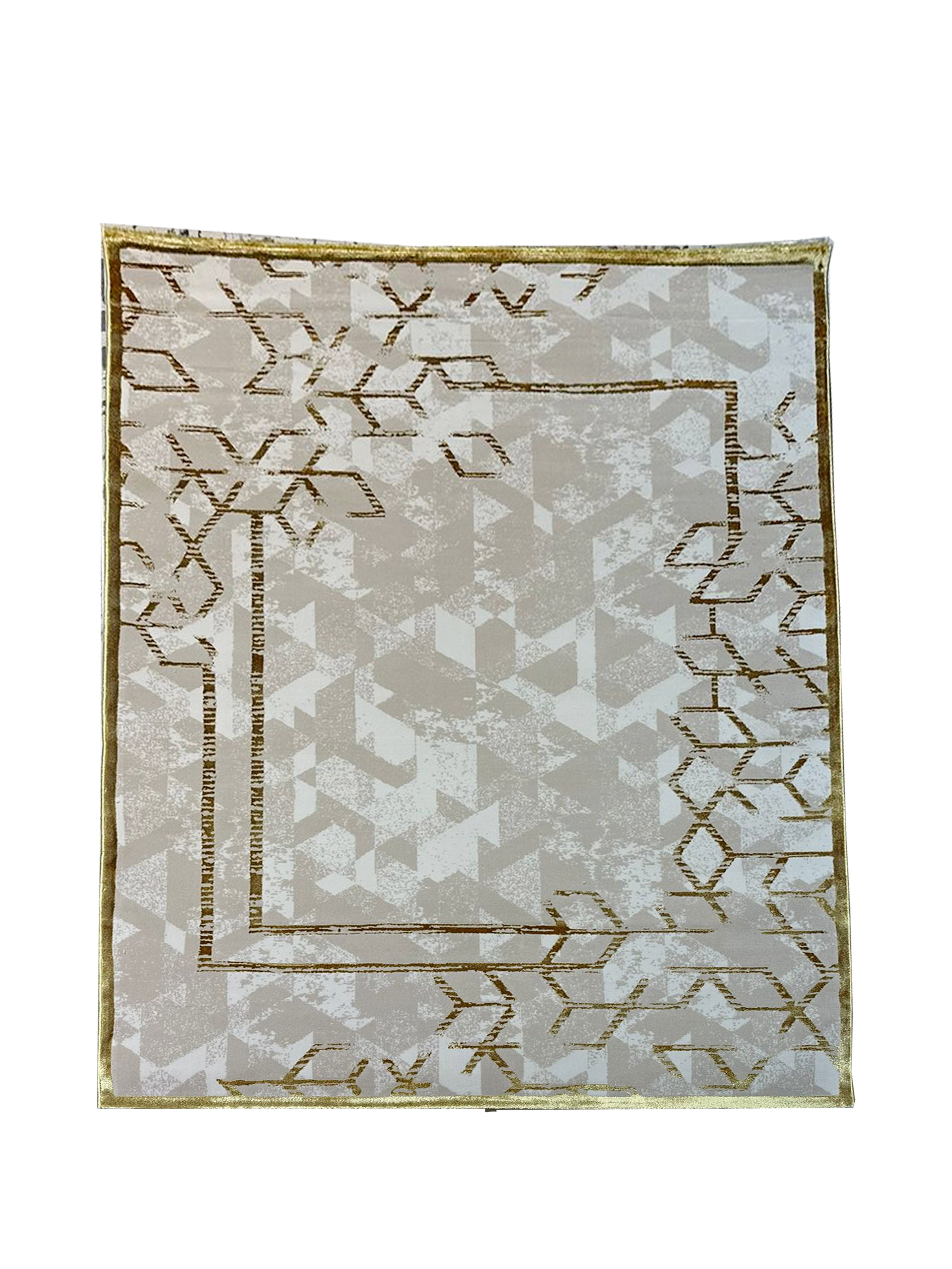 Turkish Splendor: Gold and Beige Area Rug MM-120 Reflects Rich Cultural Heritage