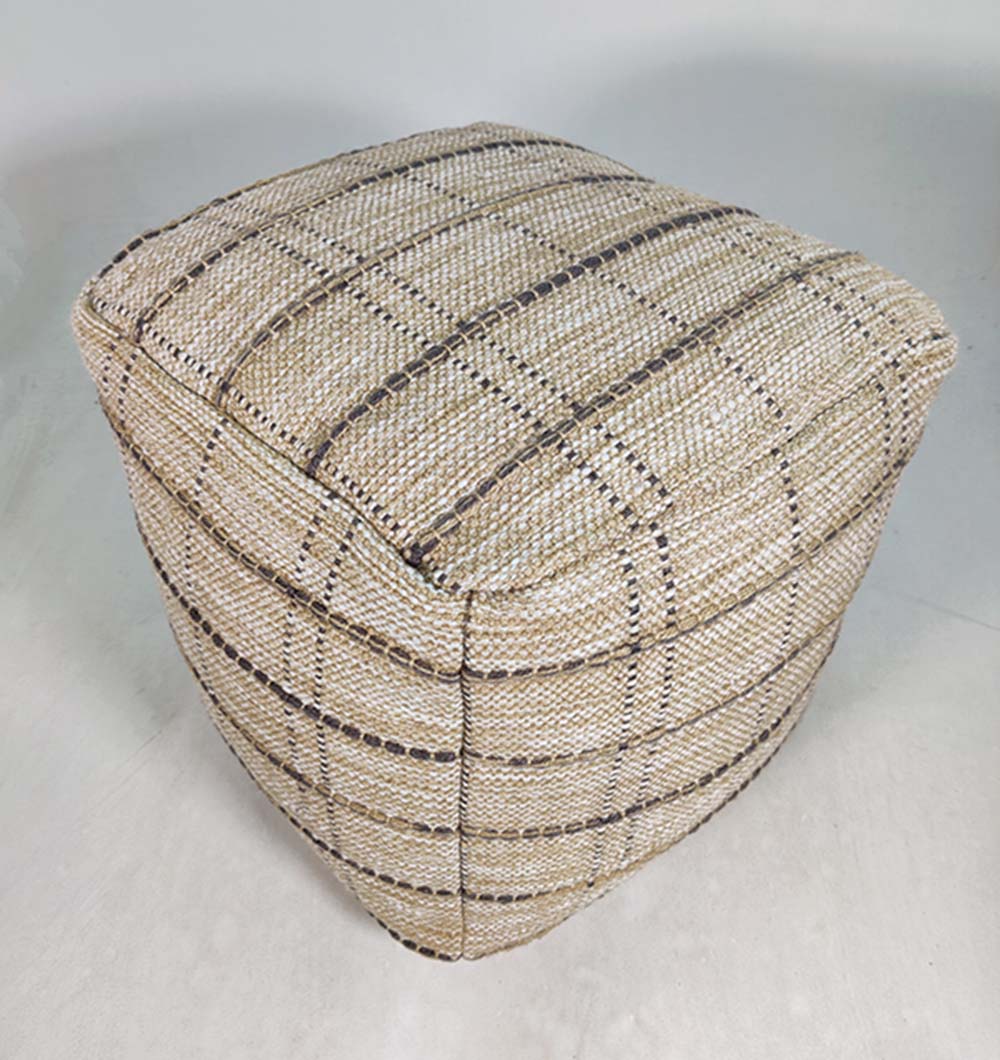 Contemporary woven pouf PF-108 crafted from 100% polyester, perfect for modern home interiors