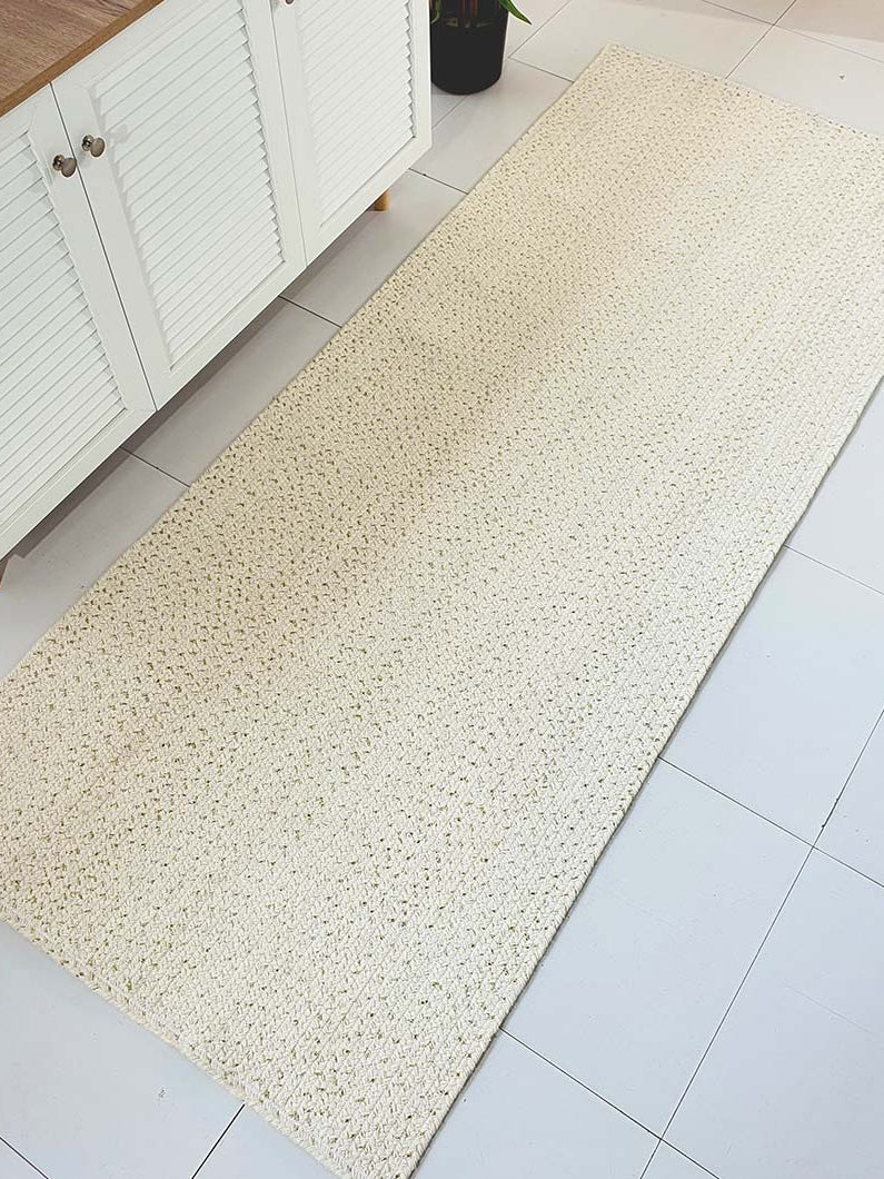 Braided Rug Natural White & Gold Color For Home Decoration BR-045