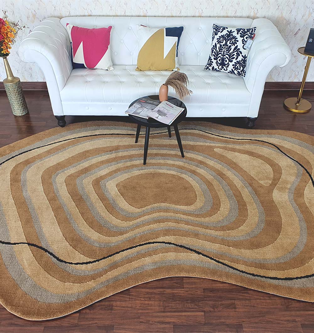 Curved Shaped Multi Colored Carpet CMN-08