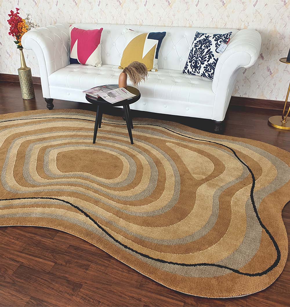 Curved Shaped Multi Colored Carpet CMN-08