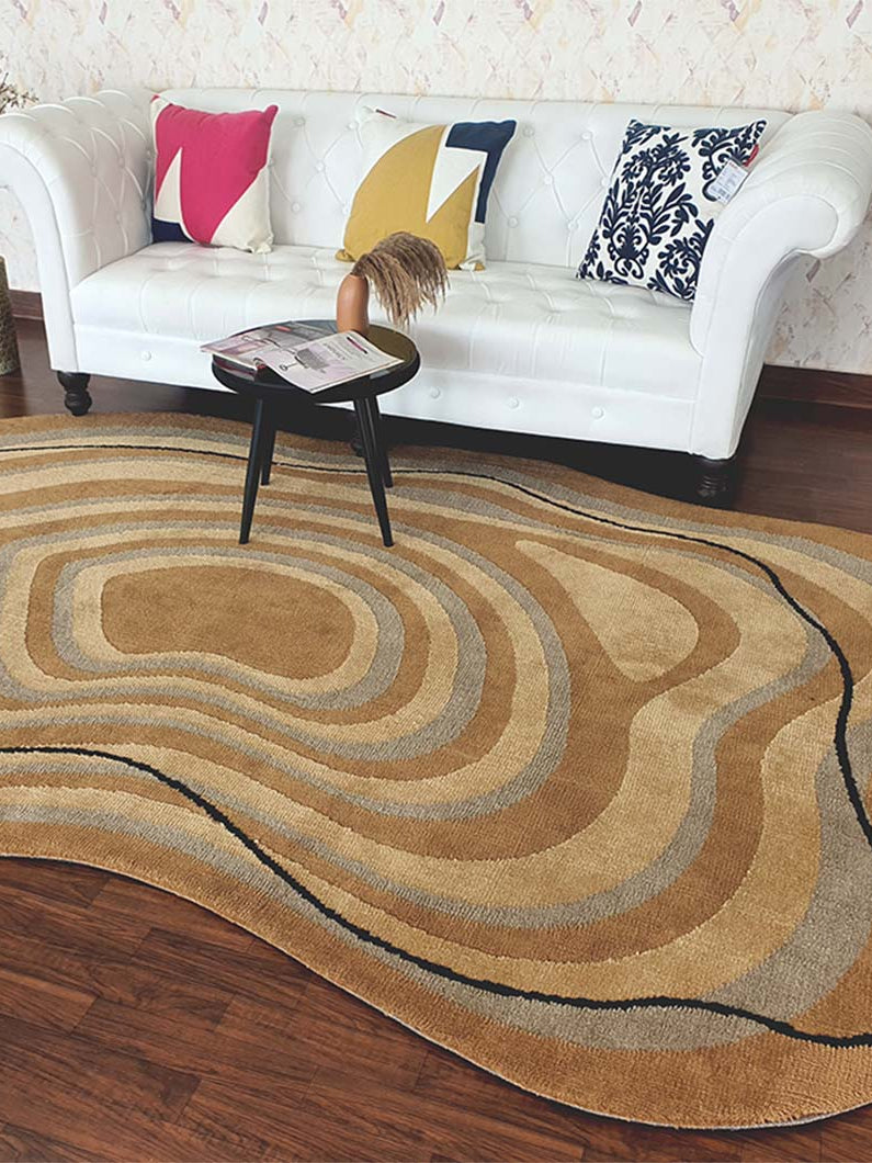 Curved Shaped Multi Colored Carpet CMN-08