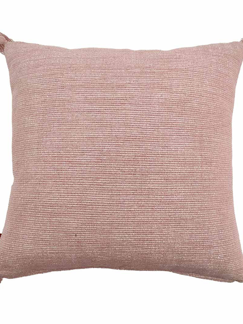 Cotton & Polyester Natural & White Color Cushion With Filler CS-157