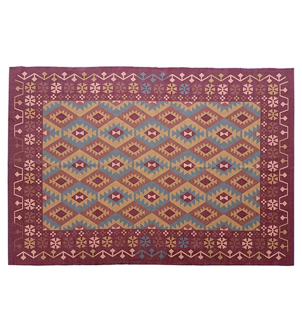 Multi Color Digital Printed Rug Maroon Rug DD-018