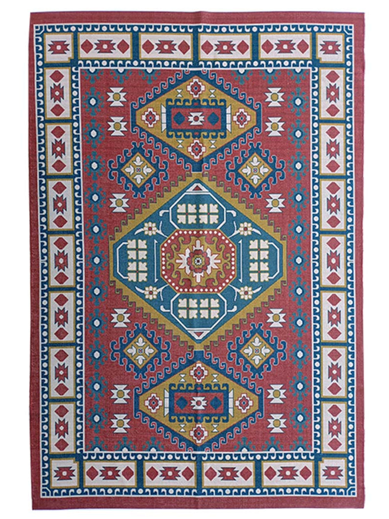 Multi Color Digital Printed Rug Maroon Rug DD-019