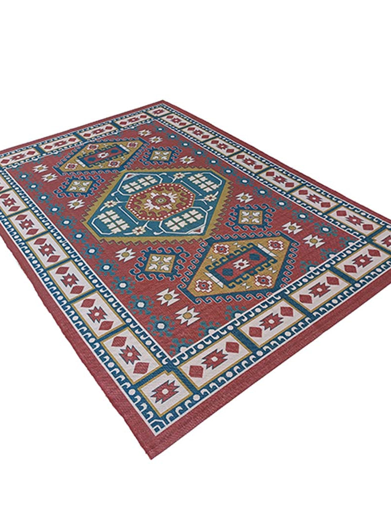 Multi Color Digital Printed Rug Maroon Rug DD-019