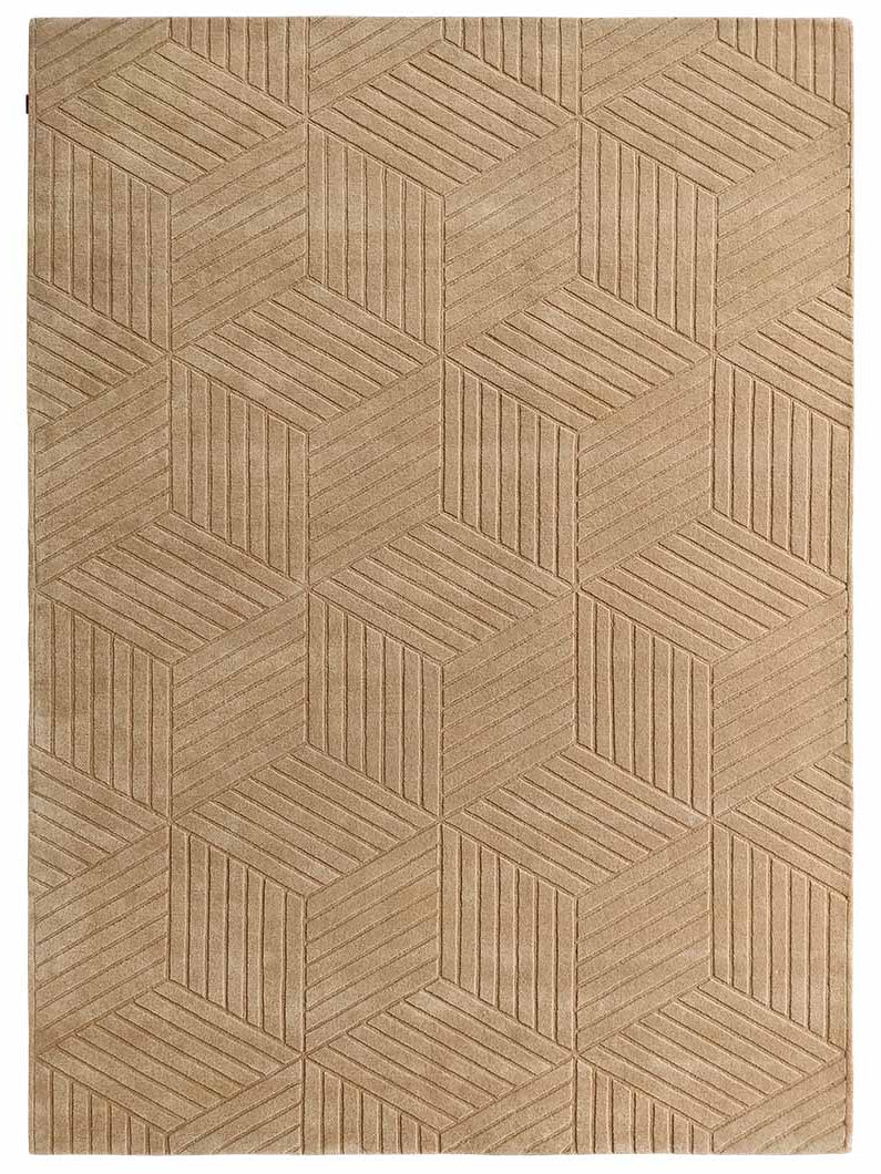 Hand Tufted Beige Wool & Cotton Carpet HTW-38