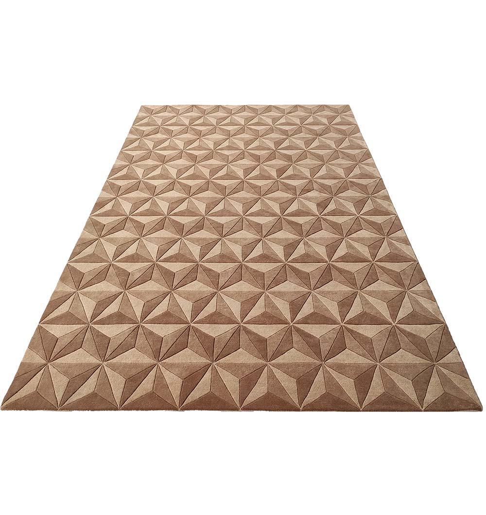 Handmade Multi-Beige Wool and Cotton Area Rug HTW-39