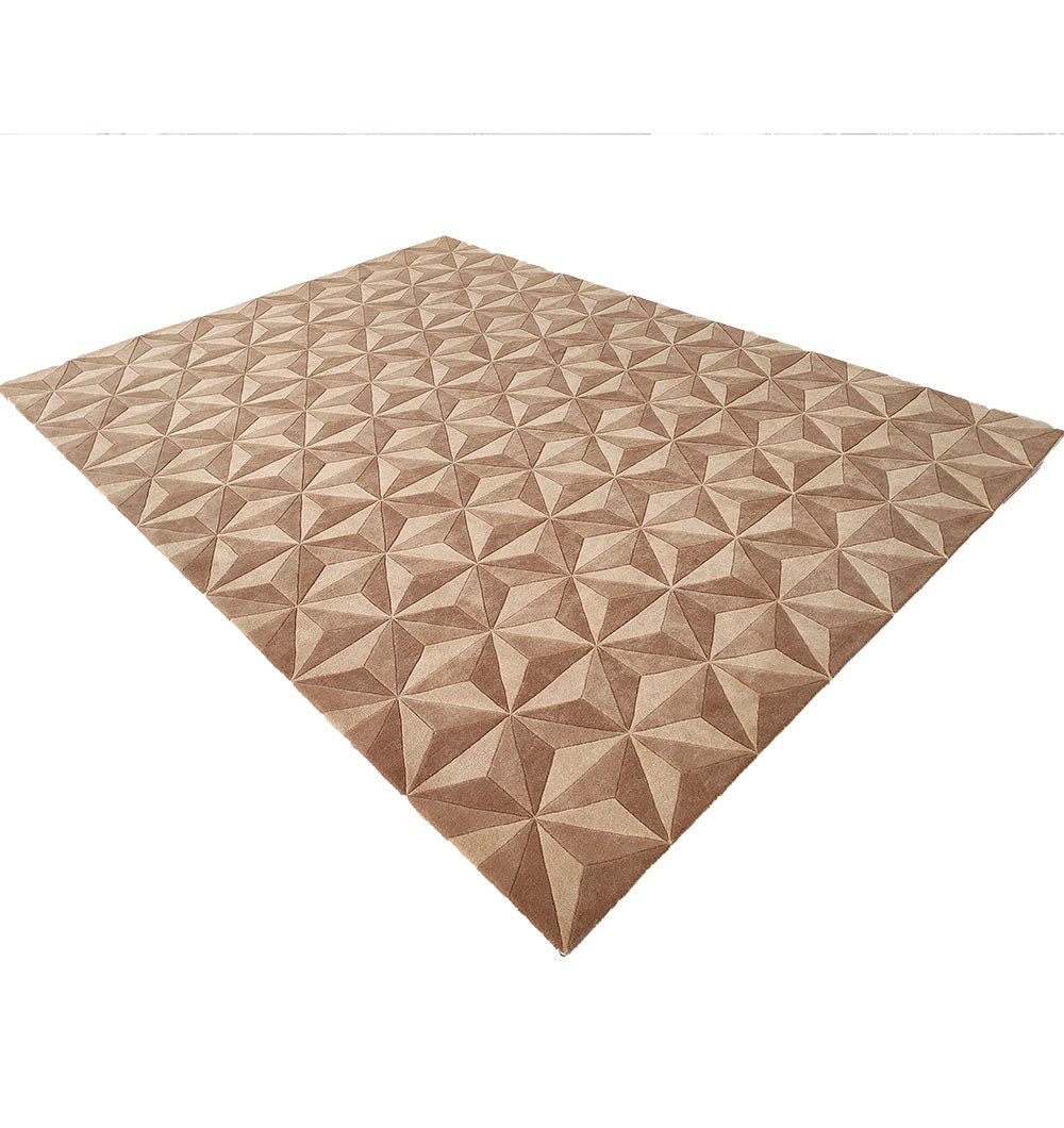 Handmade Multi-Beige Wool and Cotton Area Rug HTW-39