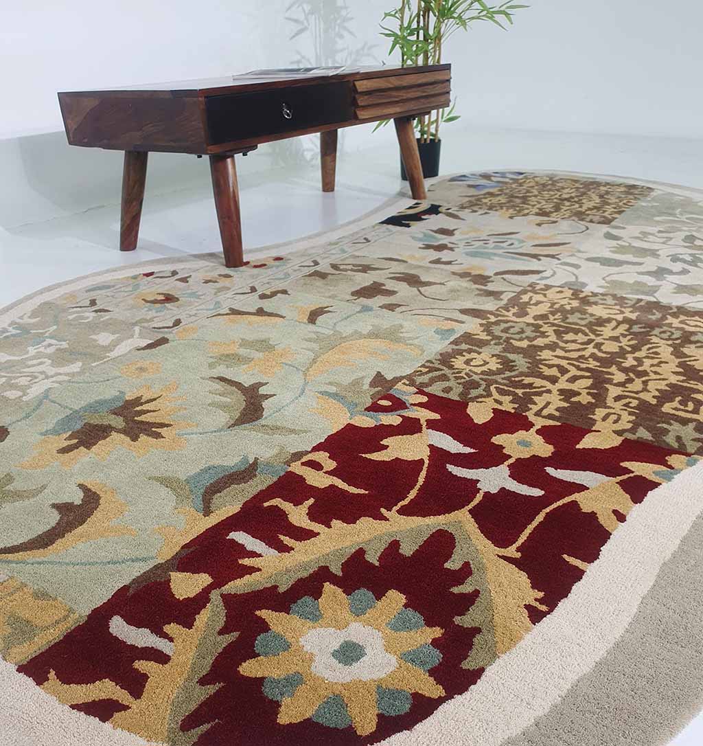 Modern unshaped handmade floor rug multi color 200X300cm HTW-74