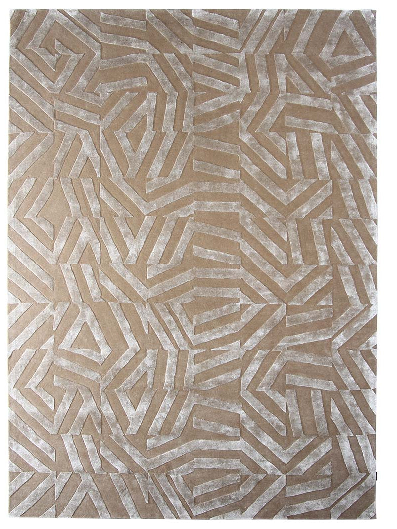 Light Beige & Light Grey Colored Floor Rug HTWV-11