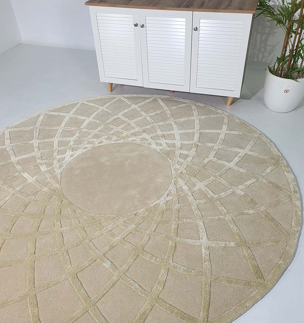 Round Handmade Hand-Tufted Carpet HTWV-61