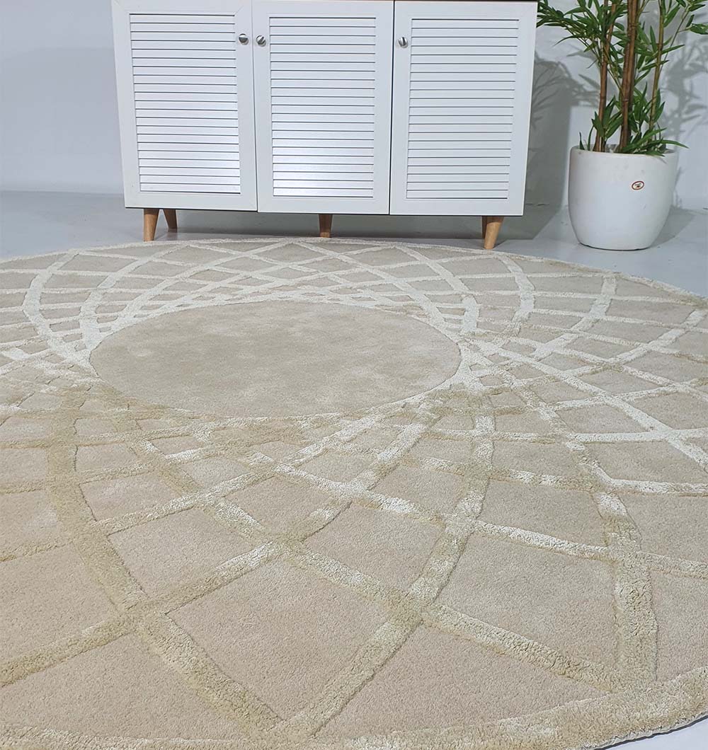 Round Handmade Hand-Tufted Carpet HTWV-61