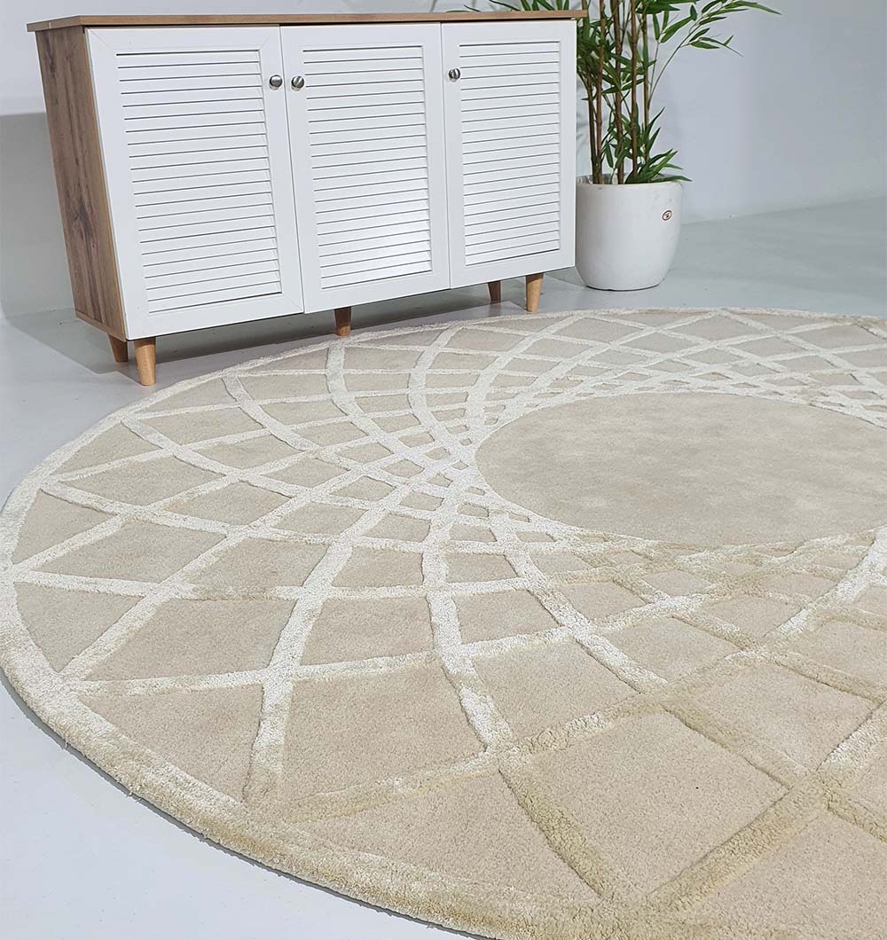 Round Handmade Hand-Tufted Carpet HTWV-61