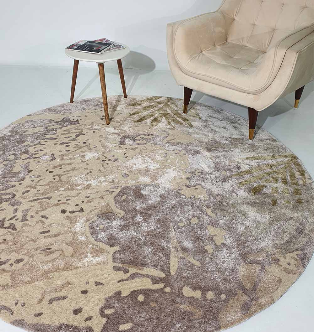 Round Handmade Hand-Tufted Carpet HTWV-62