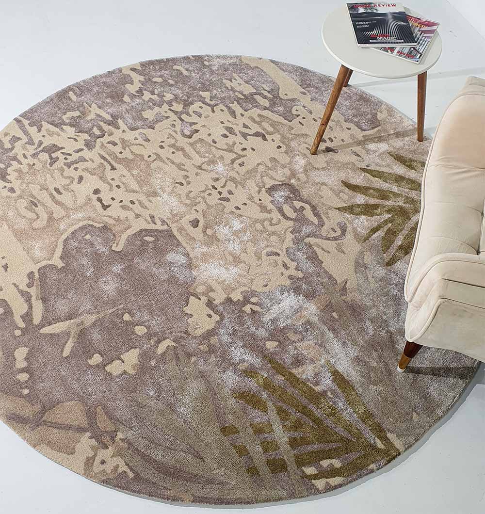 Round Handmade Hand-Tufted Carpet HTWV-62