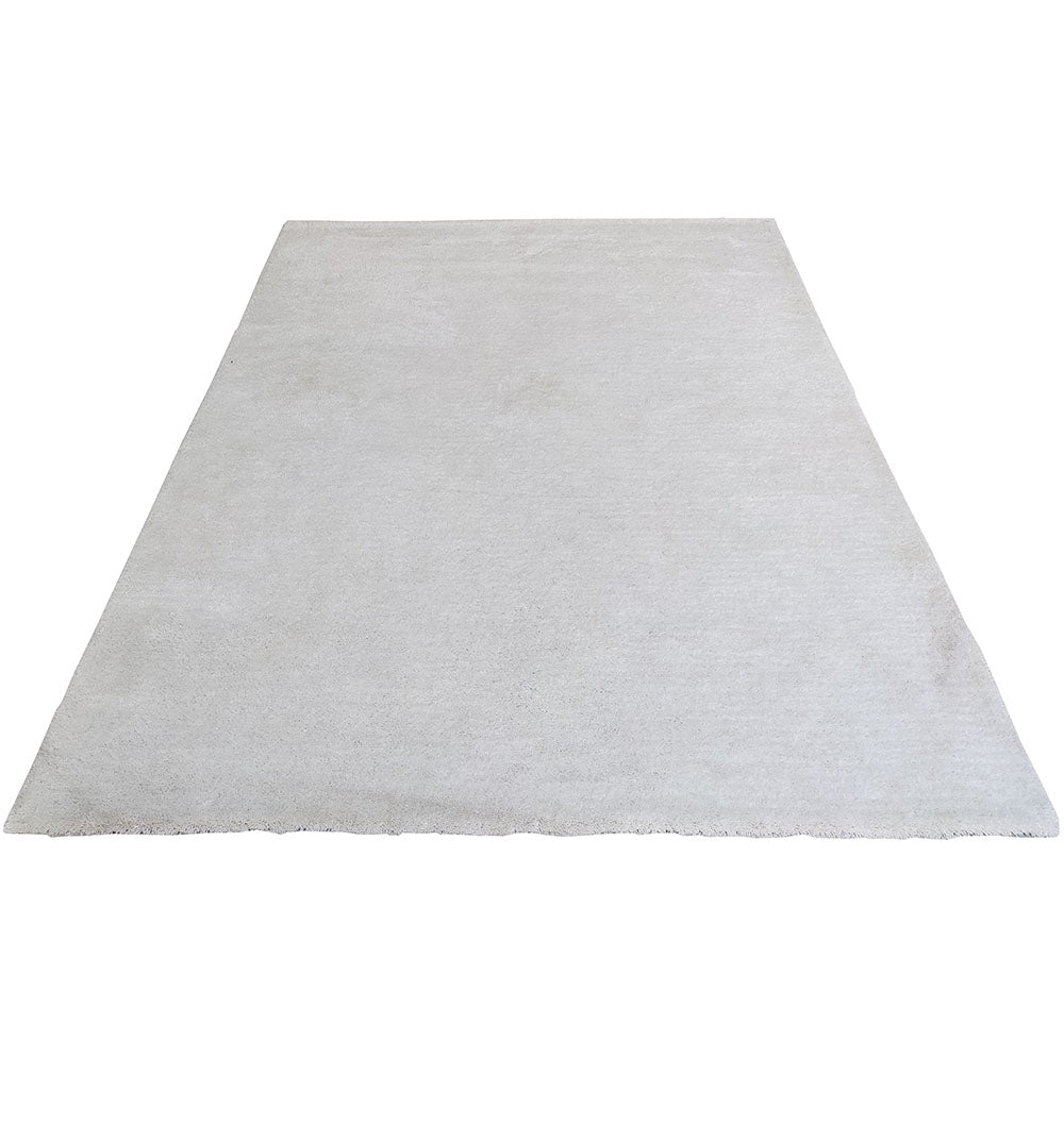 White Handmade Shaggy Rug For Home Decor SNR-01