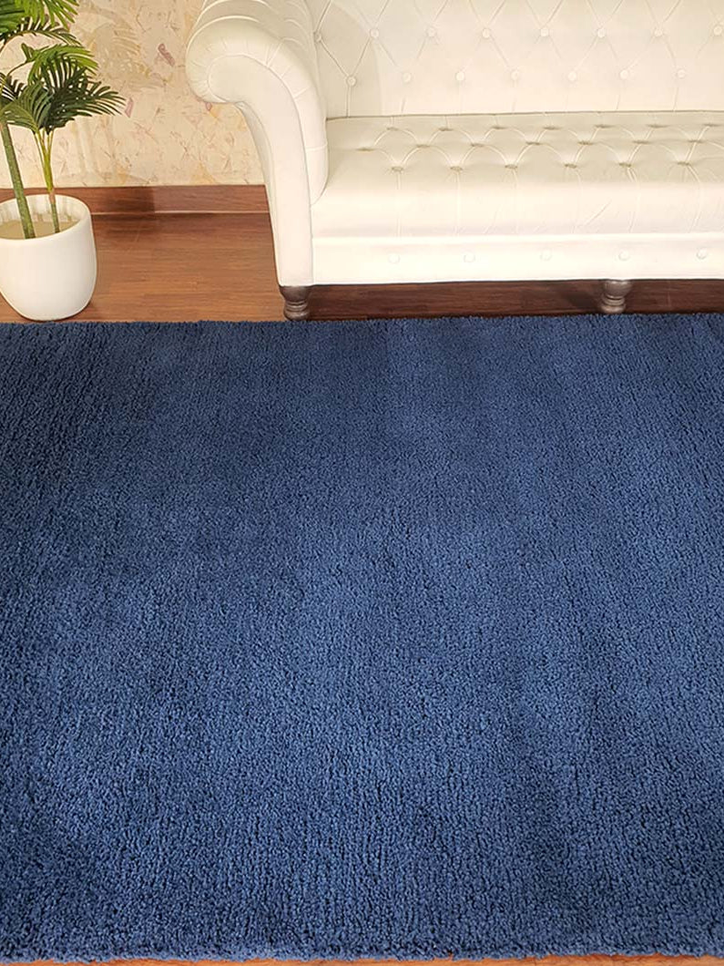 Navy Blue Handmade Shaggy Rug For Livingroom SNR-10