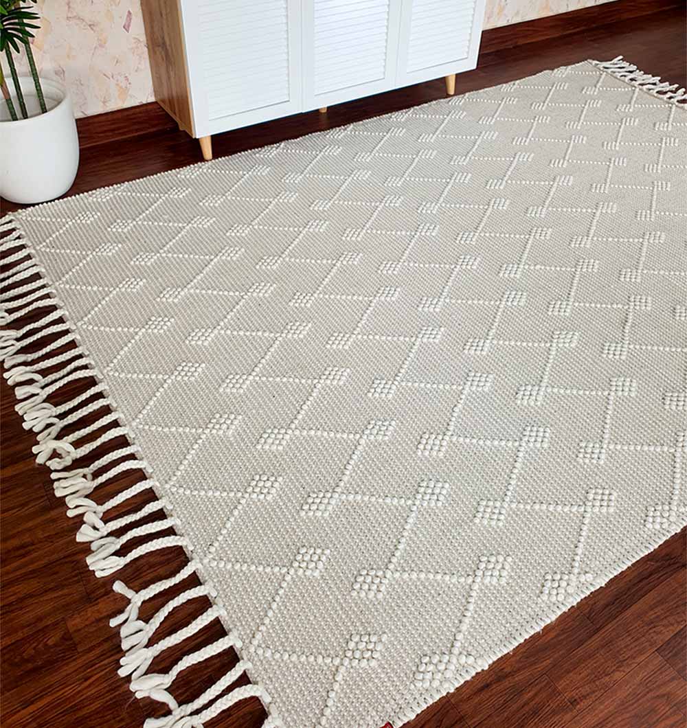 Designer Room Woven Rug Wool & Cotton Natural Color SRN-005