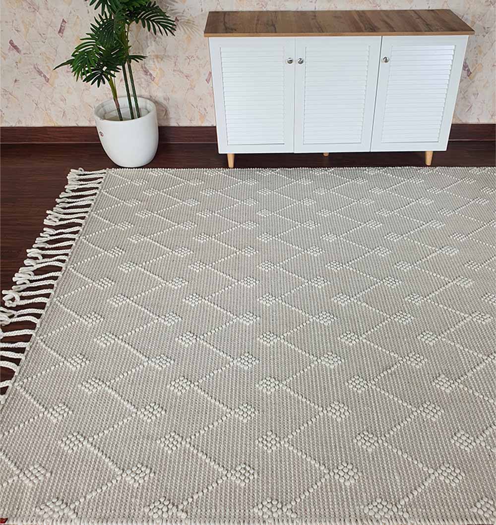 Designer Room Woven Rug Wool & Cotton Natural Color SRN-005