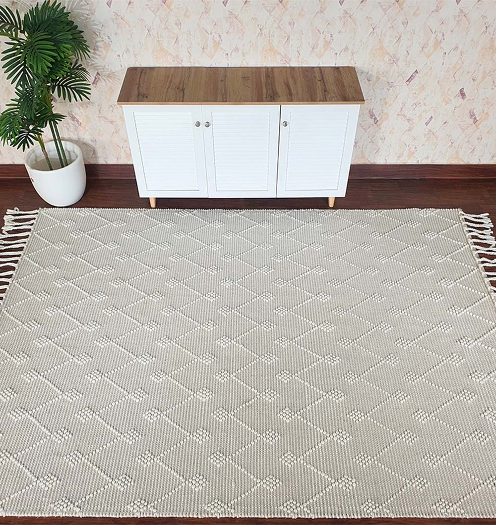 Designer Room Woven Rug Wool & Cotton Natural Color SRN-005