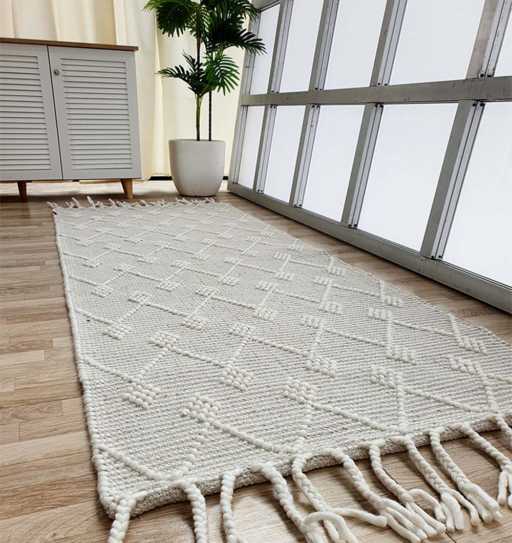 Designer Room Woven Rug Wool & Cotton Natural Color SRN-005