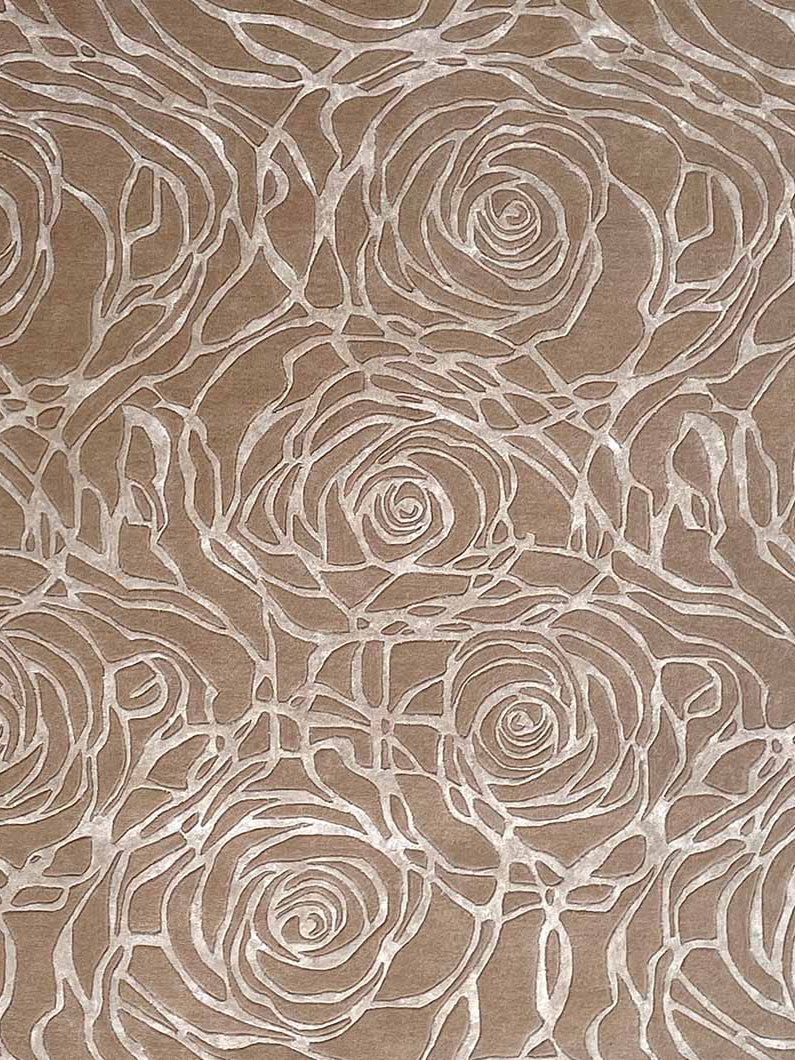 Rose Pattern Geometry Hand Tufted Area rug ZUA-07