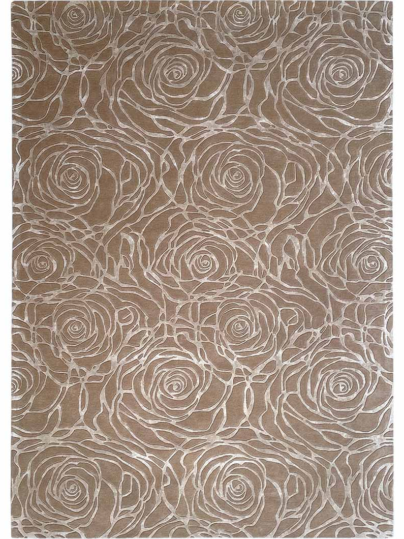 Rose Pattern Geometry Hand Tufted Area rug ZUA-07